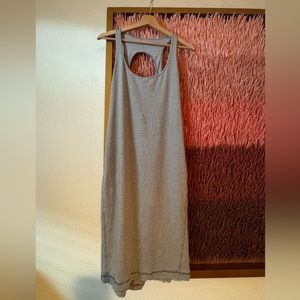 Well loved Lululemon Go For it Dress - micro stripe grey white Size 12